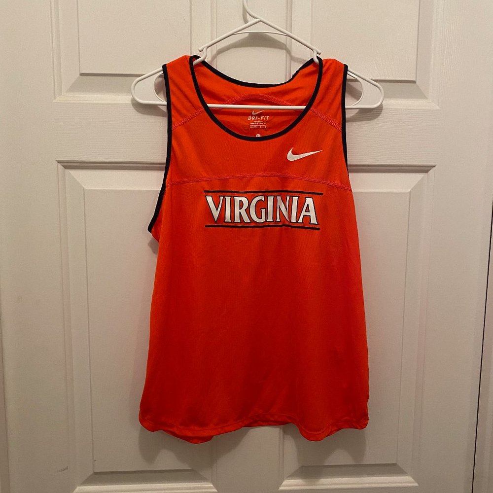 Virginia UVA Cavaliers Women's Track Team Issued Nike Run Orange Tank Top Large